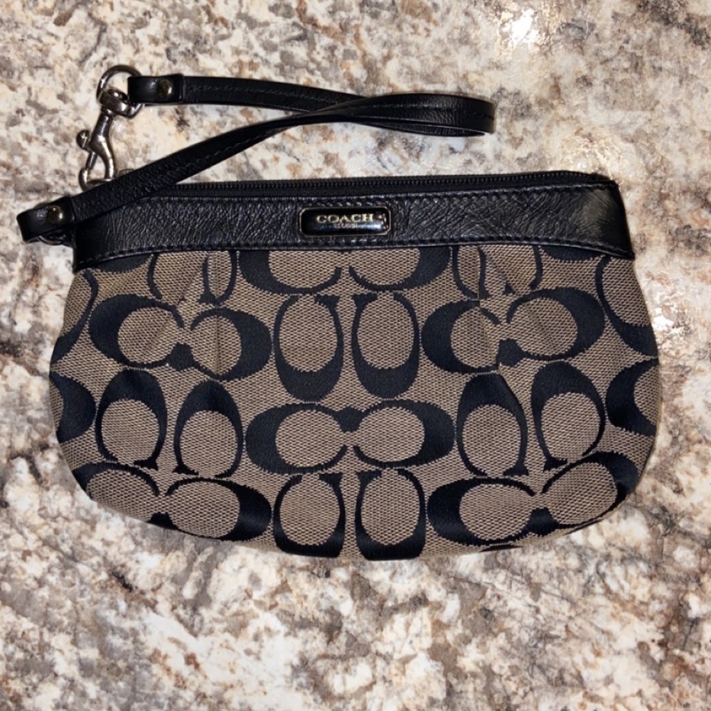 Tan/Brown Coach Wristlet